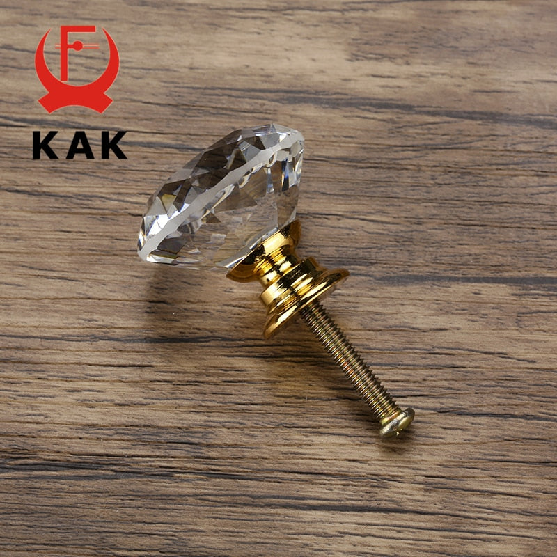 Diamond Shape Design Crystal Glass Knobs