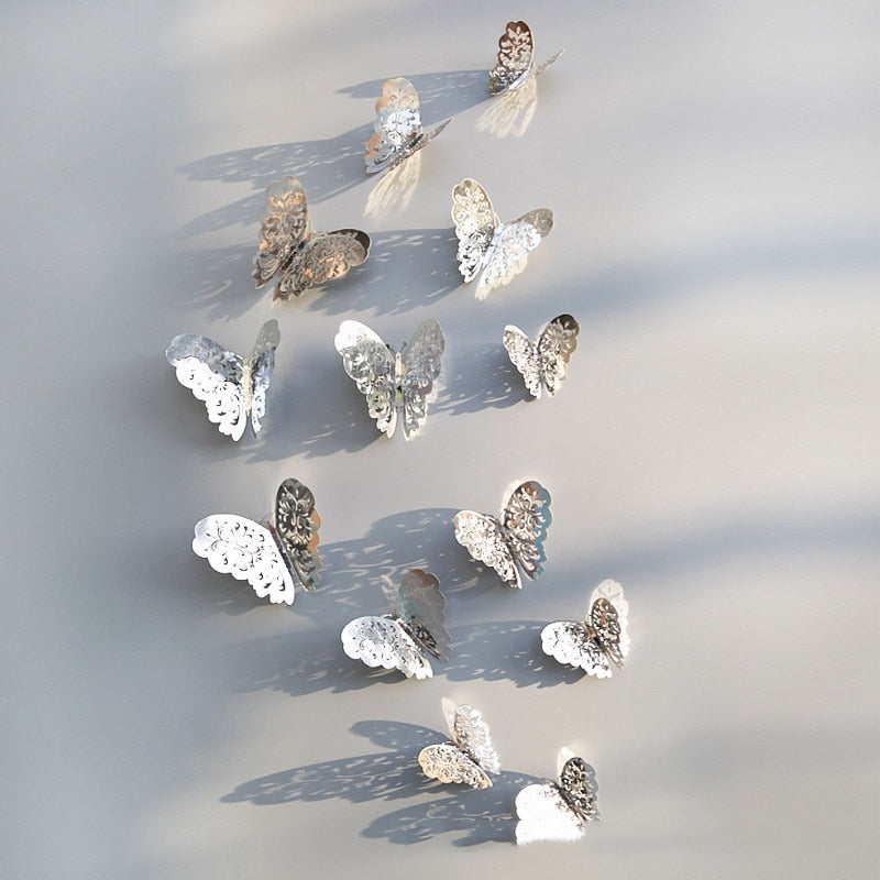 3D Hollow Butterfly Wall Sticker Butterfly Fridge