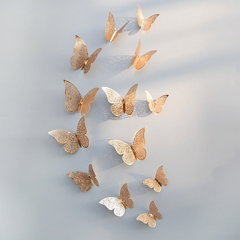 3D Hollow Butterfly Wall Sticker Butterfly Fridge