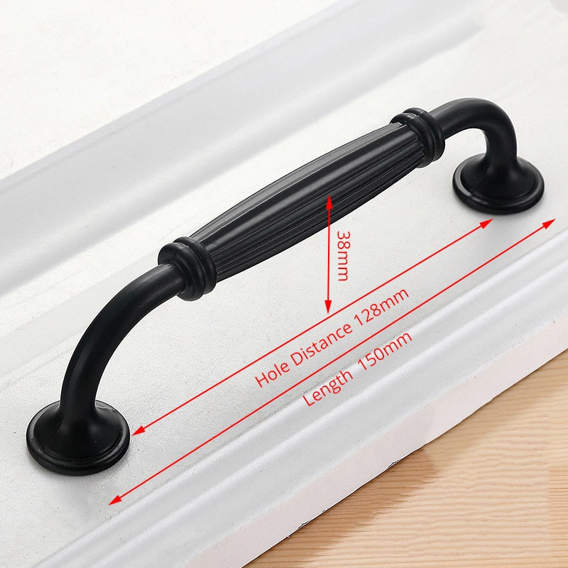 American Style Black Cabinet Handles Solid