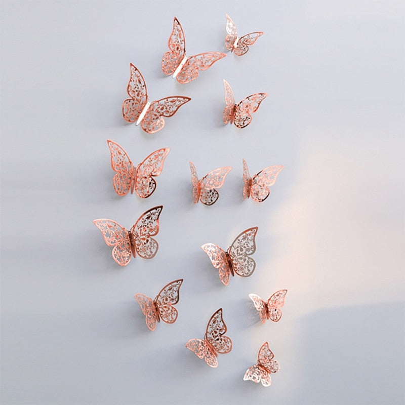 3D Hollow Butterfly Wall Sticker Butterfly Fridge