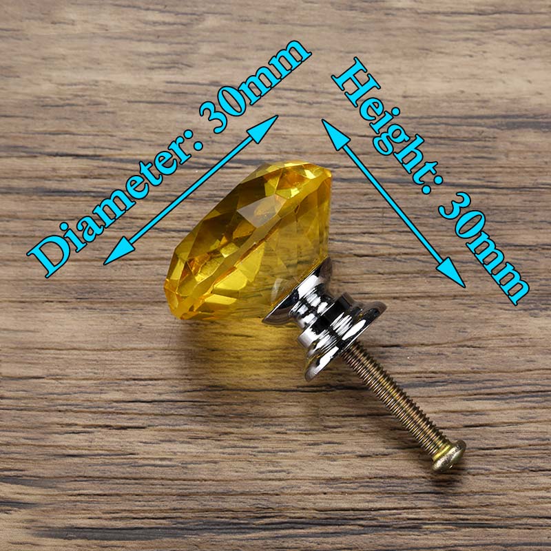 Diamond Shape Design Crystal Glass Knobs Cupboard