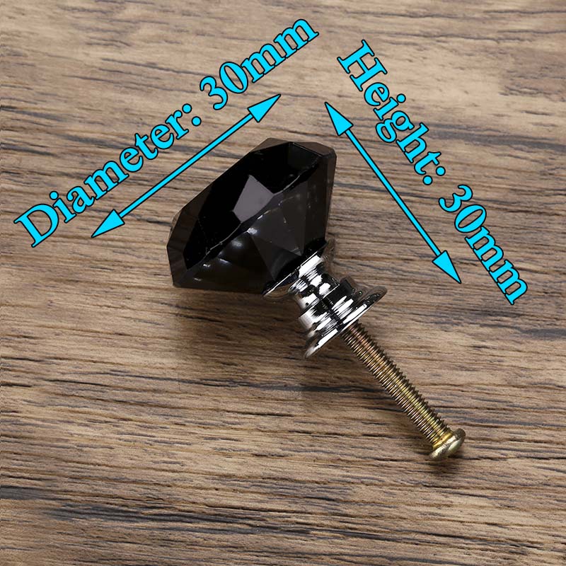 Diamond Shape Design Crystal Glass Knobs Cupboard