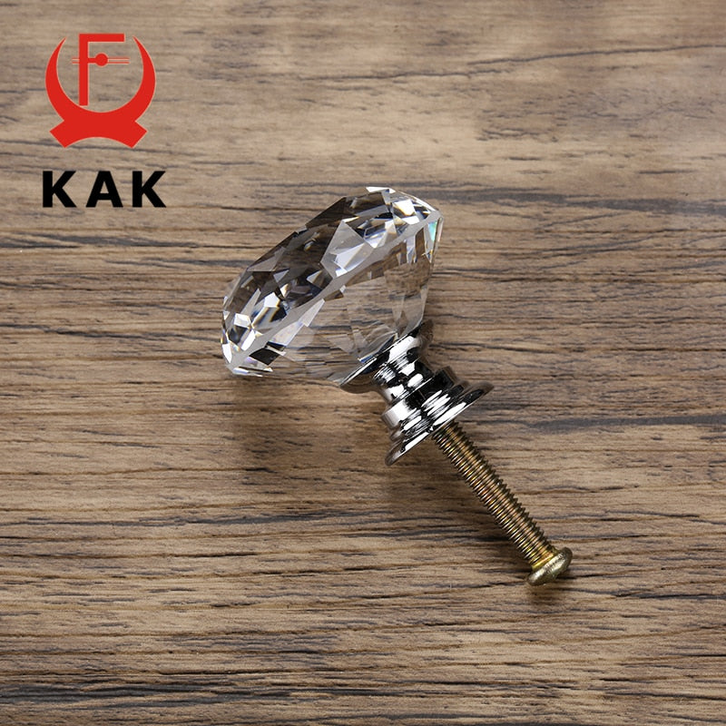 Diamond Shape Design Crystal Glass Knobs