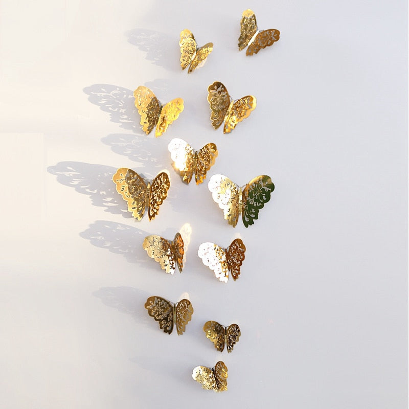 3D Hollow Butterfly Wall Sticker Butterfly Fridge