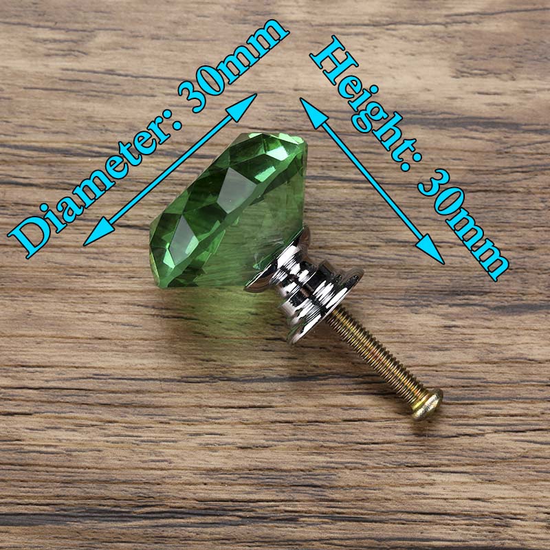 Diamond Shape Design Crystal Glass Knobs Cupboard