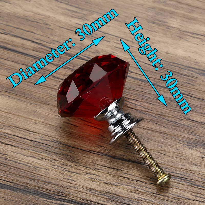 Diamond Shape Design Crystal Glass Knobs Cupboard