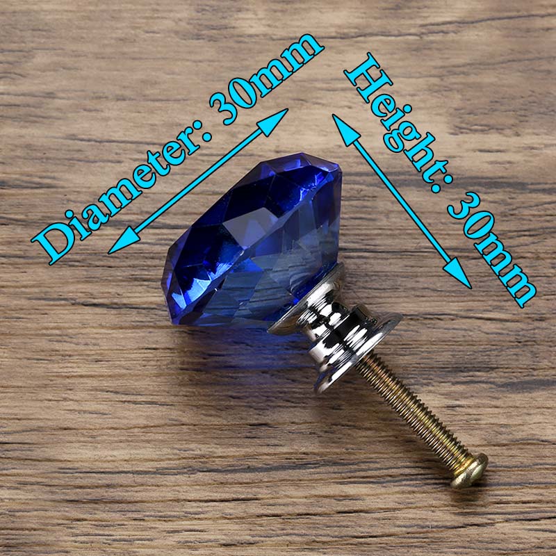 Diamond Shape Design Crystal Glass Knobs Cupboard