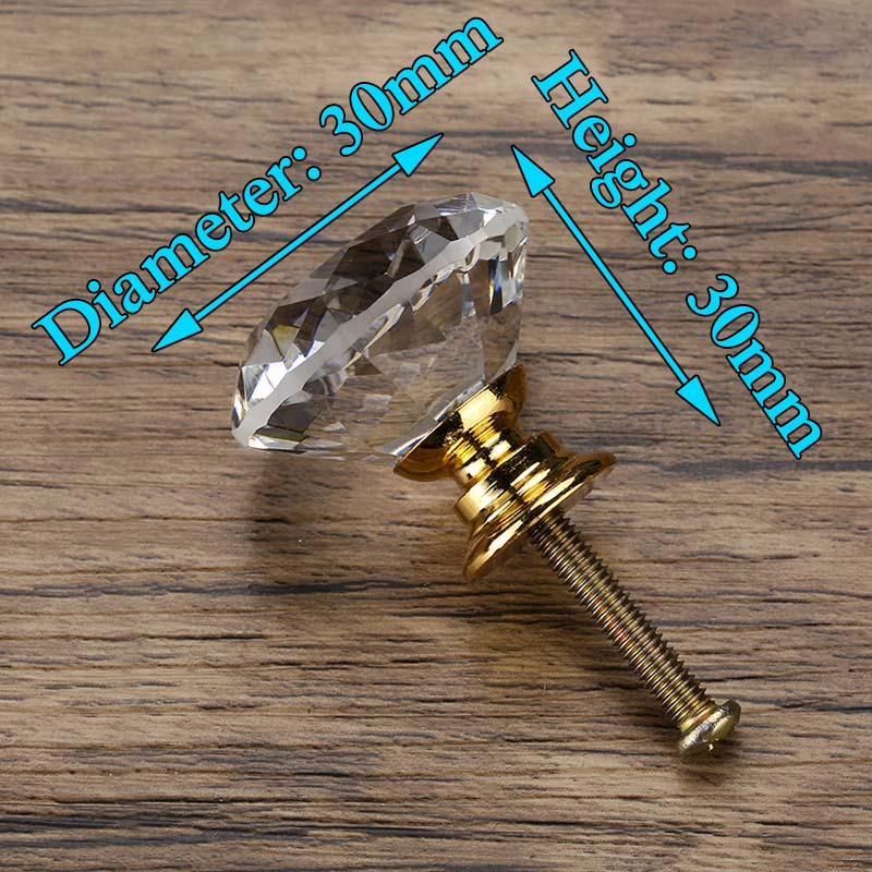 Diamond Shape Design Crystal Glass Knobs