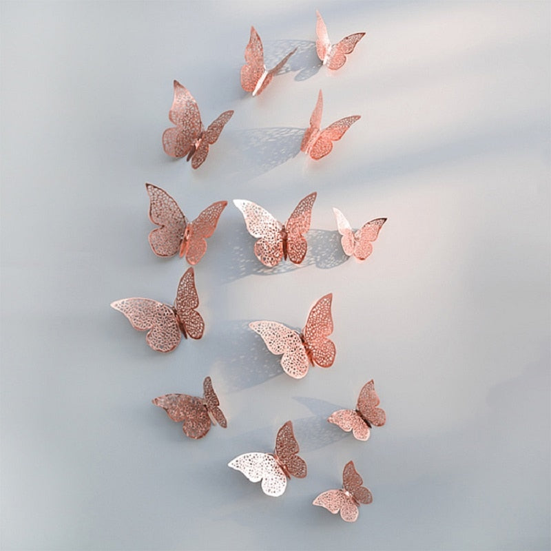 3D Hollow Butterfly Wall Sticker Butterfly Fridge