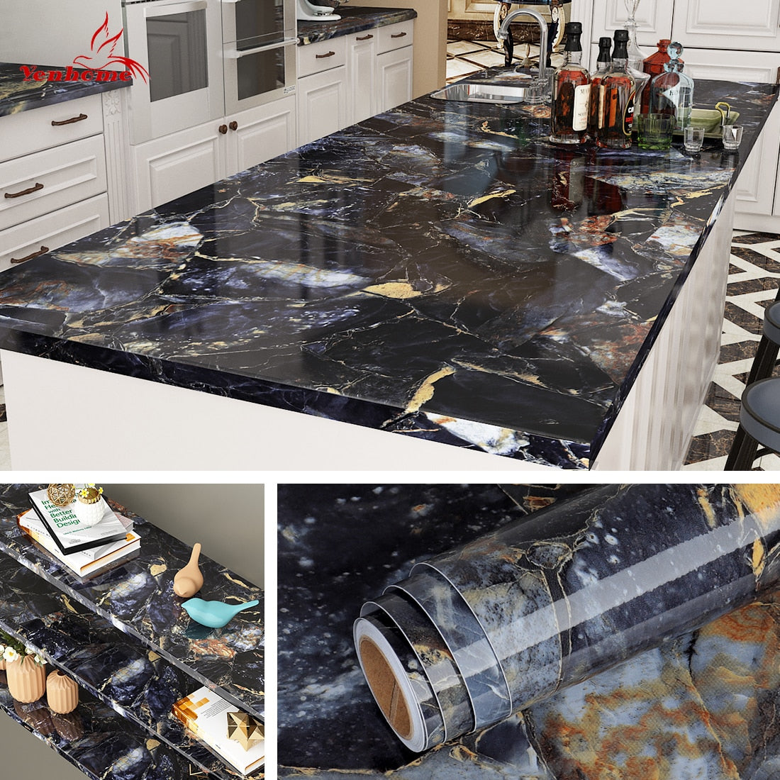 Waterproof Marble Self Adhesive Wallpaper Vinyl Film