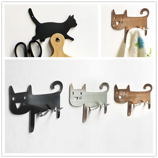 Hot Metal Hook Key Hanger Cat Decorative