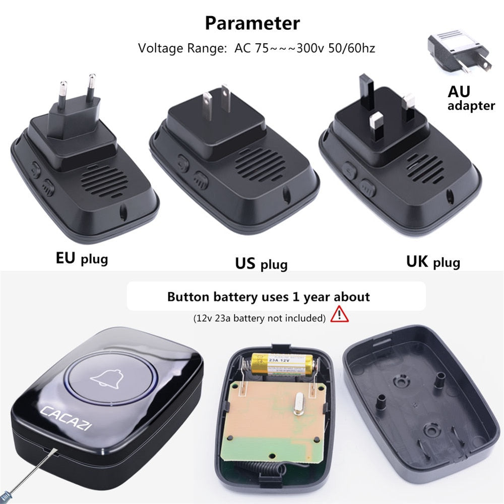 Wireless Doorbell Waterproof Remote