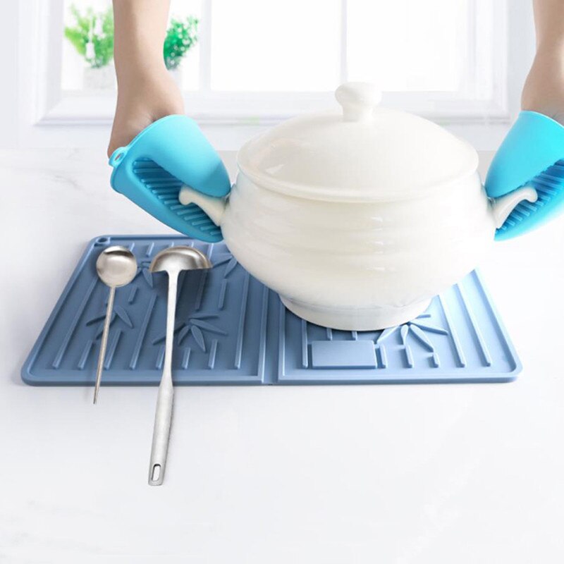 Foldable Drain Mat Kitchen Silicone Dish