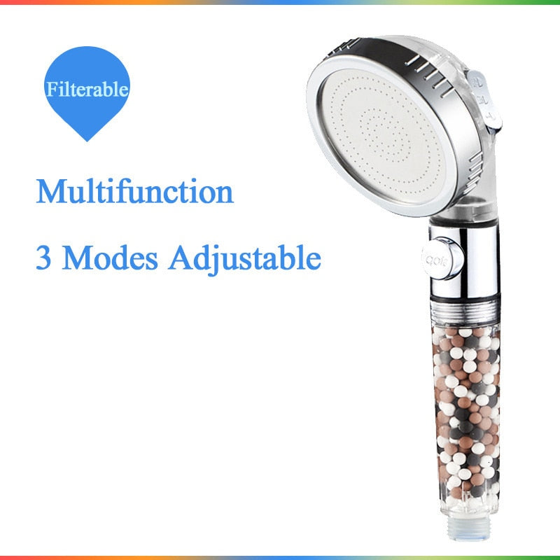 Bathroom 3-Function SPA Shower Head with Switch