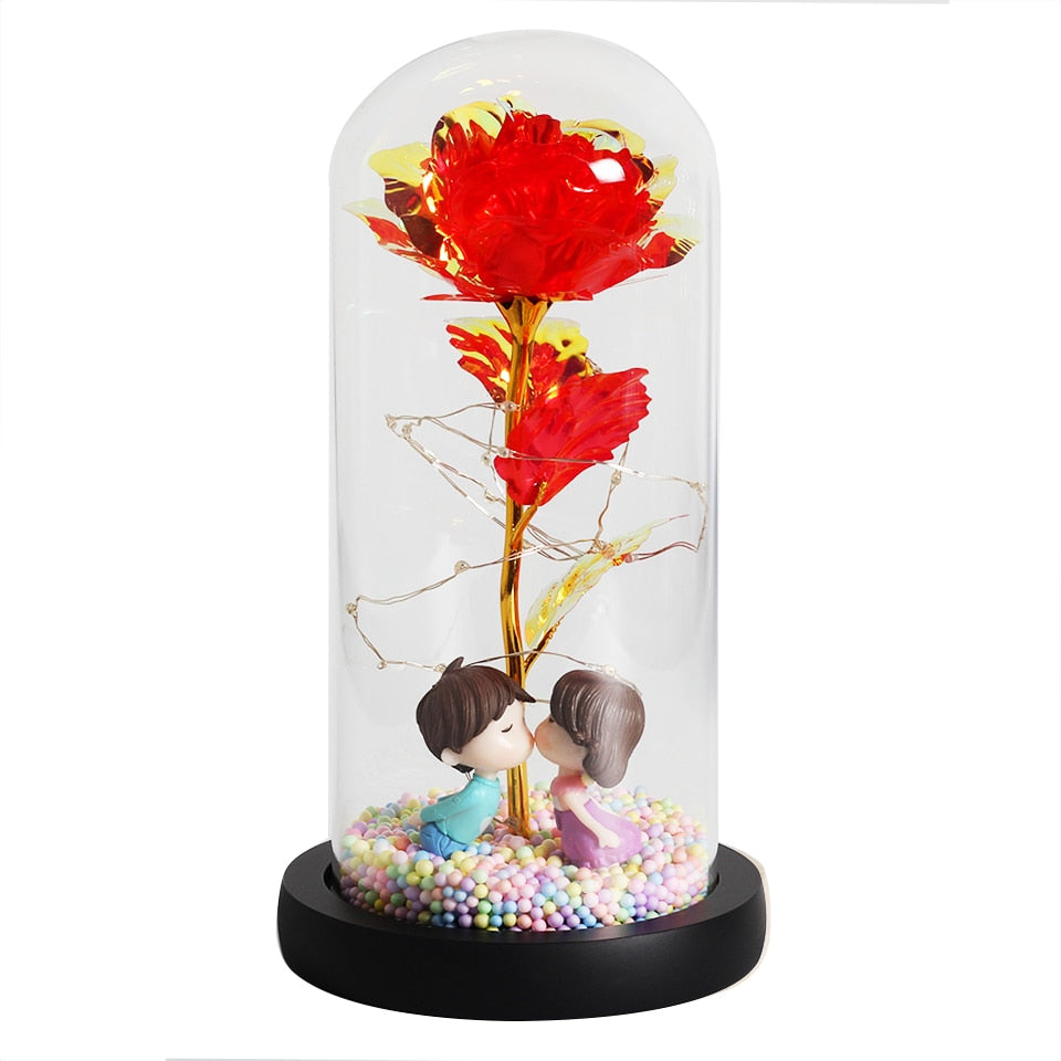 LED Enchanted Galaxy Rose Eternal 24K Gold Foil Flower