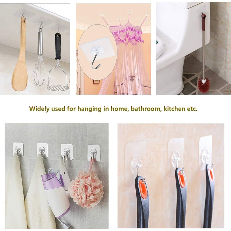 Transparent Hooks for Bathroom Self Adhesive