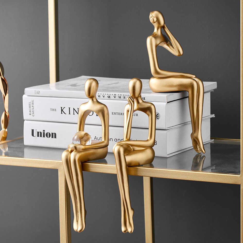 Abstract Resin Statue Golden Miniatures Modern