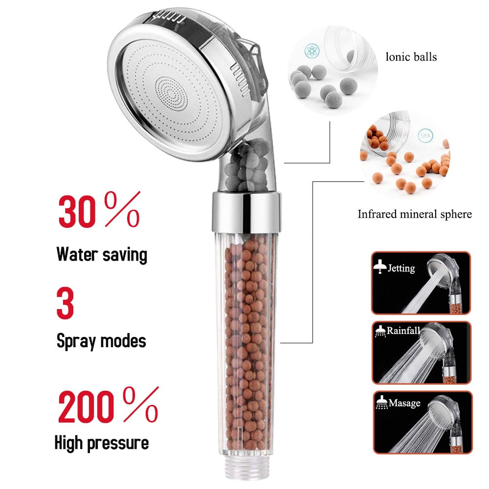 3 Modes Bath Shower Adjustable Jetting Shower