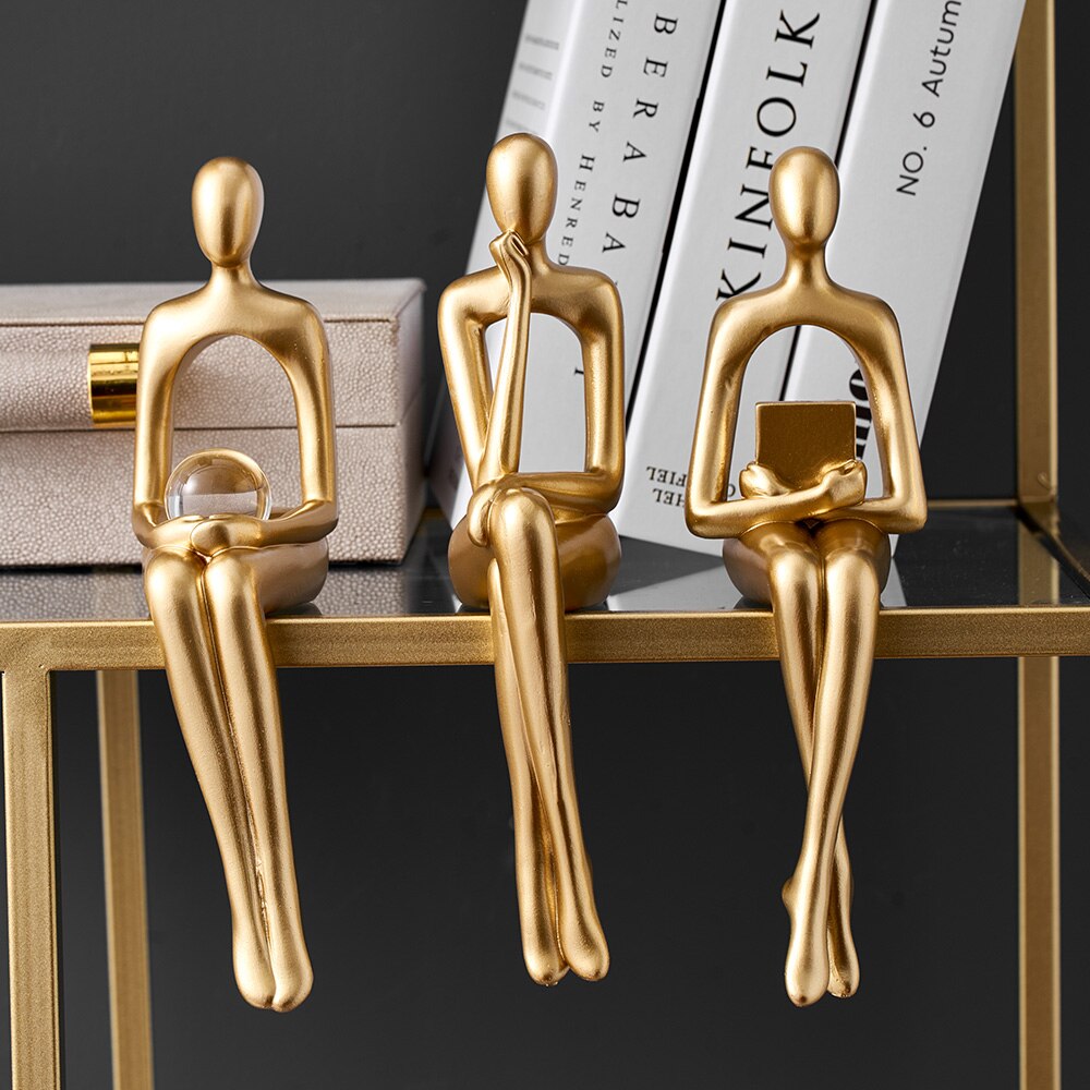 Abstract Resin Statue Golden Miniatures Modern