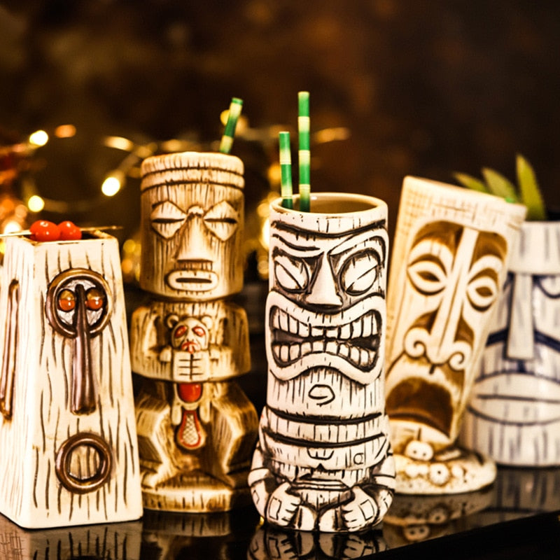 Bar Poker Tiki Mug Creative Hawaii Ceramic Mug