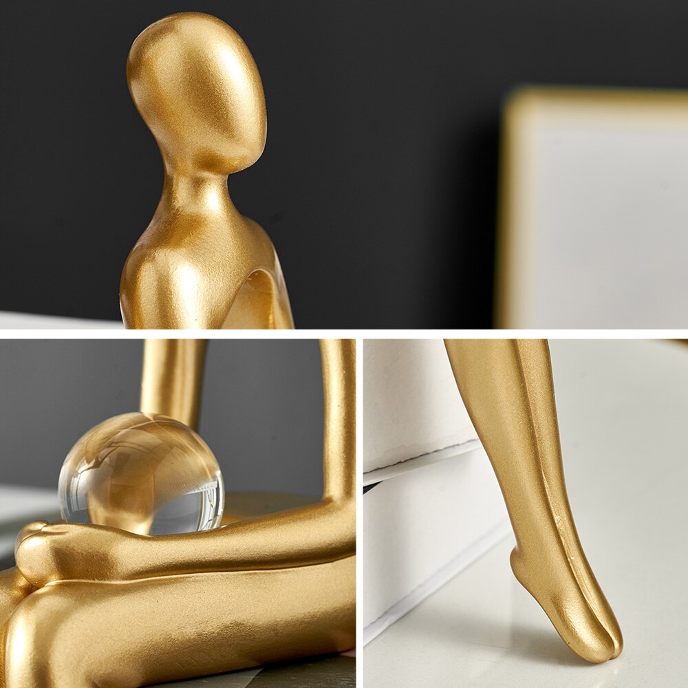 Abstract Resin Statue Golden Miniatures Modern