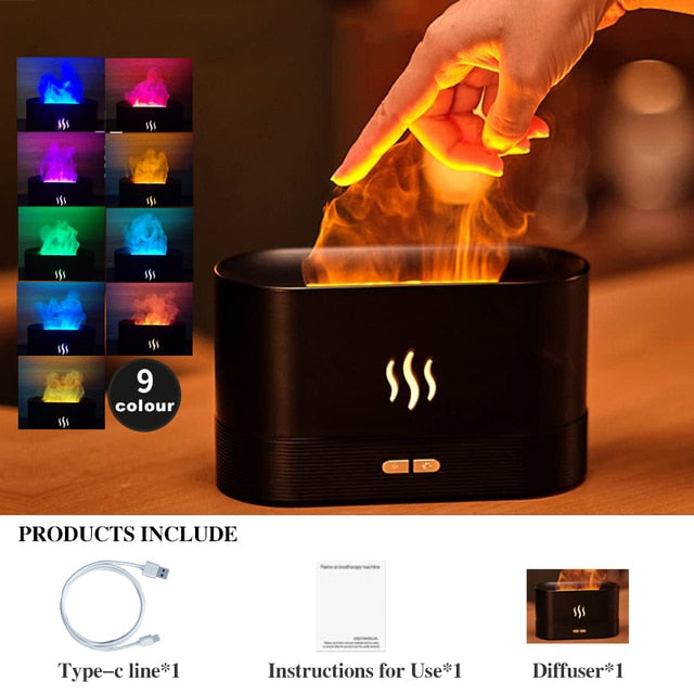 Flame Air Humidifier Essential Oil Diffuser