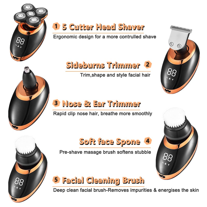 IPX7 Waterproof Electric Shaver Razor