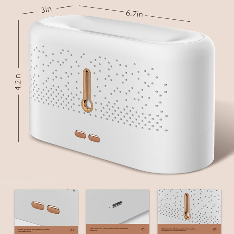 Flame Air Humidifier Essential Oil Diffuser