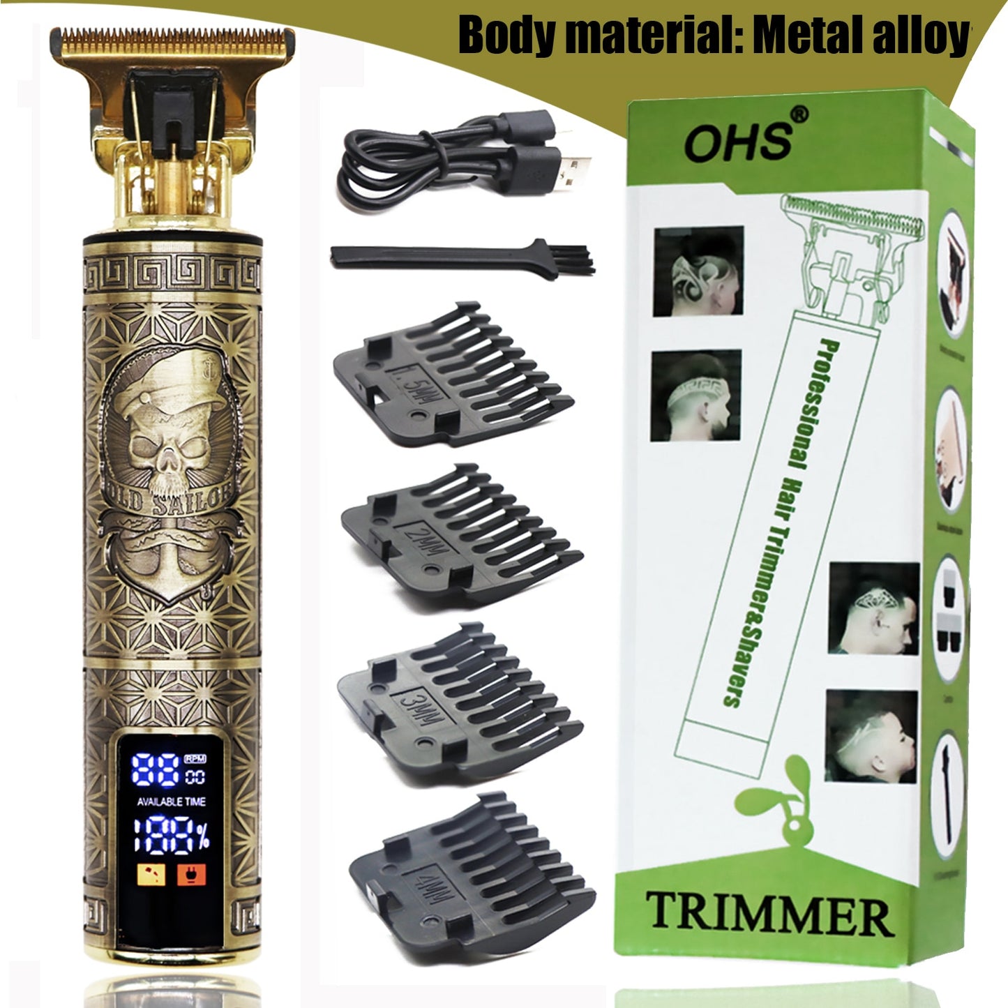 T9 Professional LCD Display Electric Hair Clipper