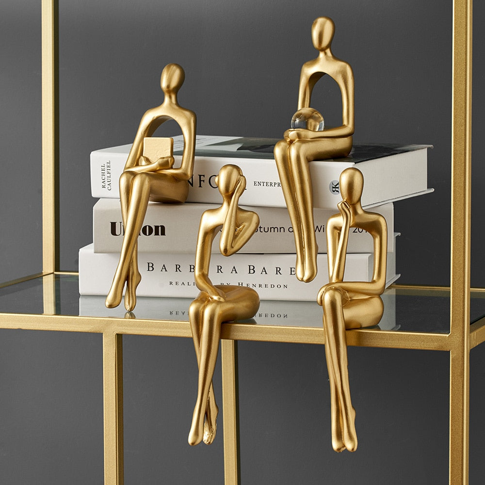 Abstract Resin Statue Golden Miniatures Modern