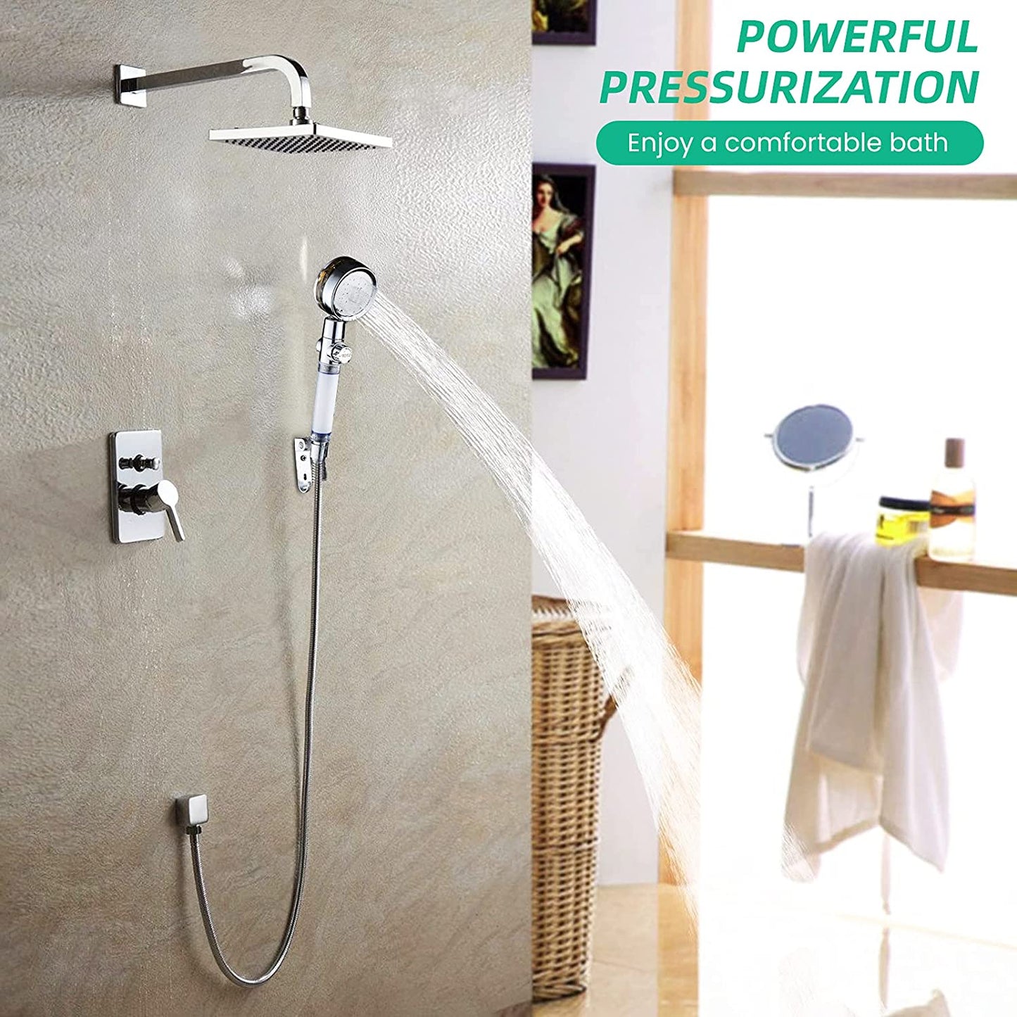 Turbo Propeller Rainfall Handheld Shower Head