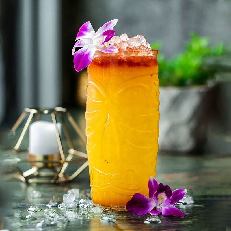 Glass Tiki Mug Modern Bar Tiki Cooler Clear