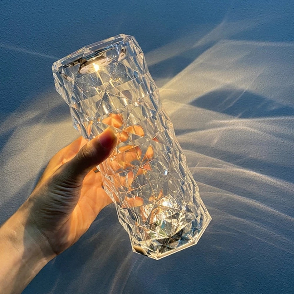 LED Crystal Table Lamp Rose Light Projector