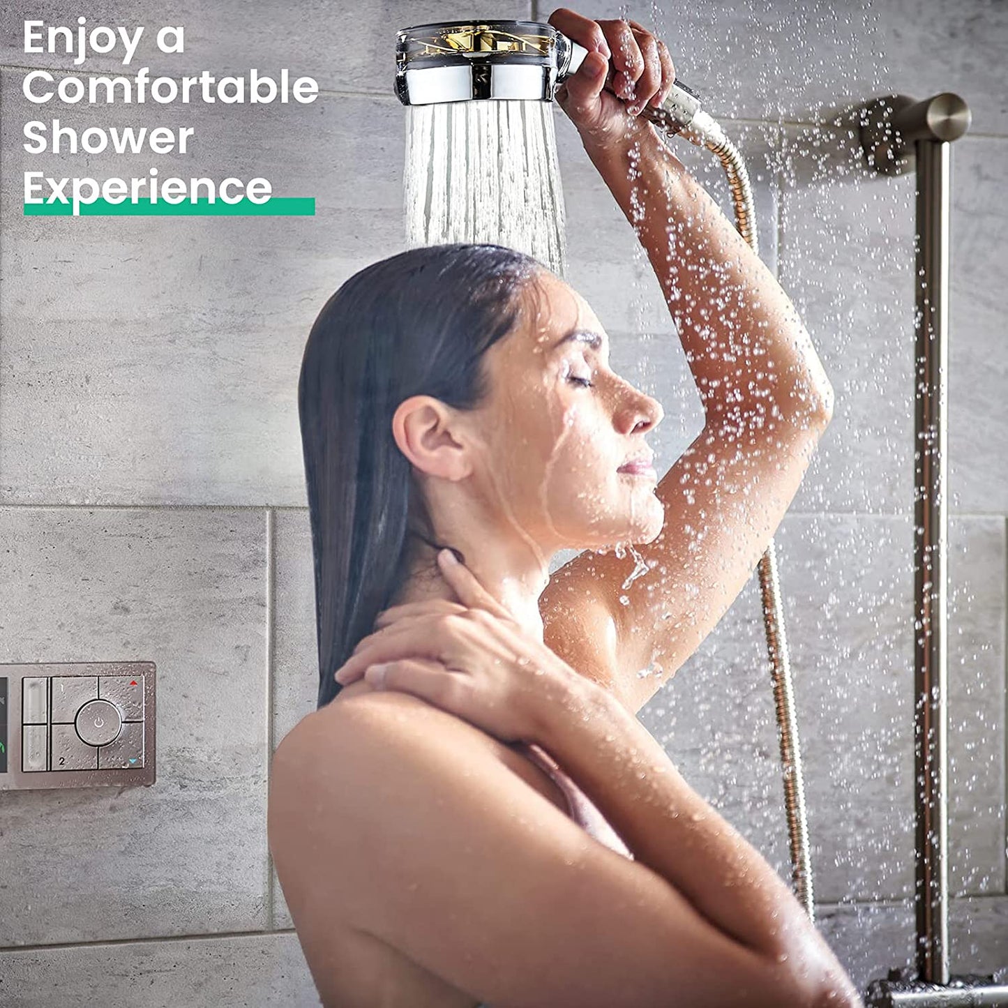 Turbo Propeller Rainfall Handheld Shower Head