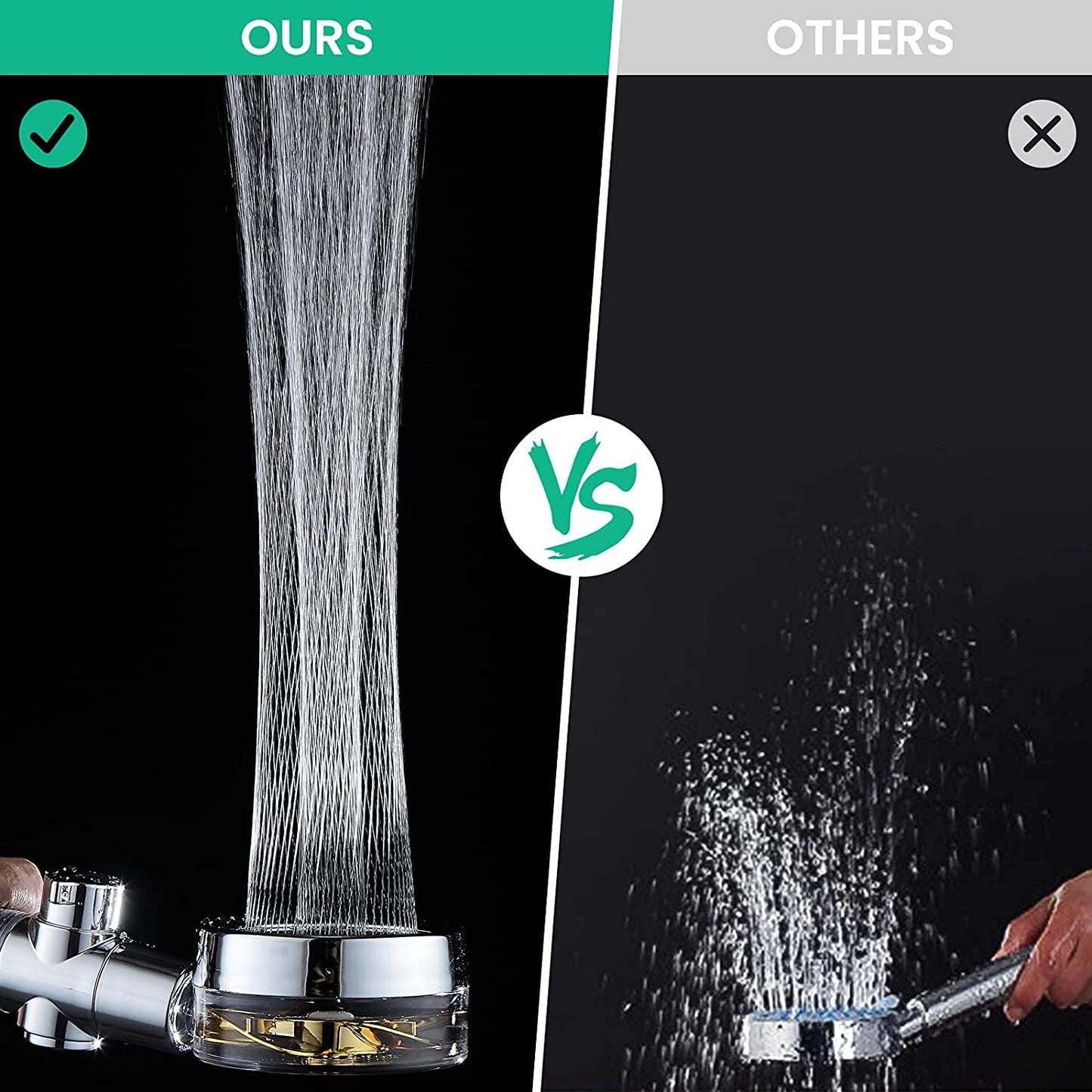 Turbo Propeller Rainfall Handheld Shower Head