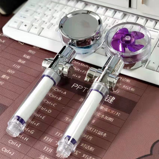 New Turbo Propeller Shower Head Water Saving High Preassure Flow