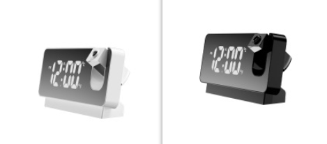 3D Projection Alarm Clock LED Mirror Clock Display With Snooze Function=