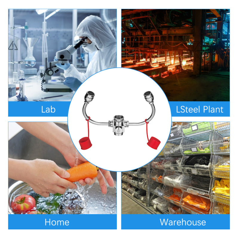 Connected Faucet Eyewash Basin Faucets Wall Mounted Eye Wash Station