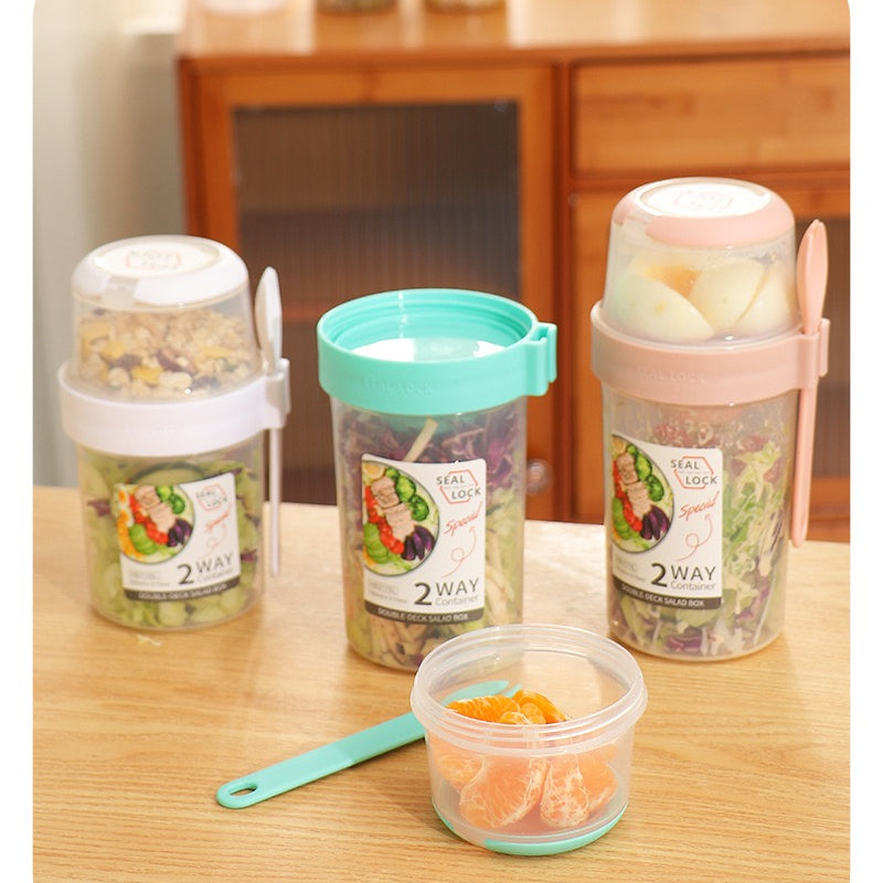 Portable Breakfast Oatmeal Cereal Nut Yogurt Salad Cup Container Set