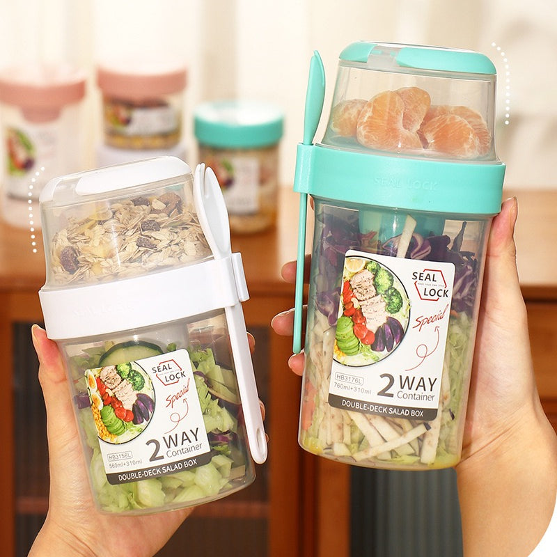 Portable Breakfast Oatmeal Cereal Nut Yogurt Salad Cup Container Set