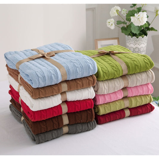 Cotton High Quality Blanket Handmade Soft Knitted