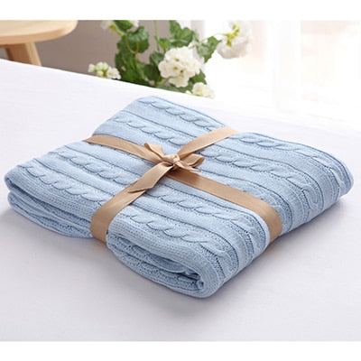 Cotton High Quality Blanket Handmade Soft Knitted