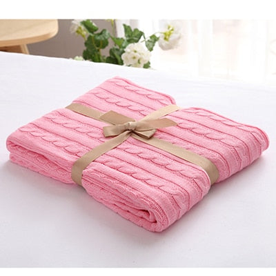 Cotton High Quality Blanket Handmade Soft Knitted