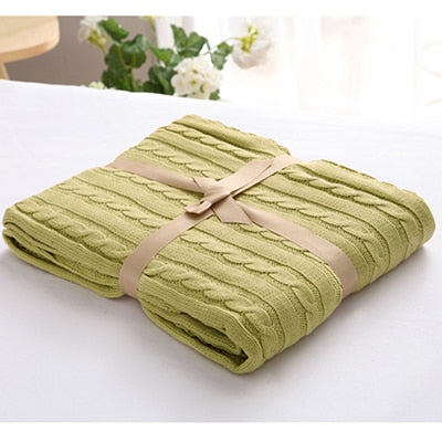 Cotton High Quality Blanket Handmade Soft Knitted