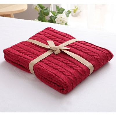 Cotton High Quality Blanket Handmade Soft Knitted