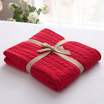 Cotton High Quality Blanket Handmade Soft Knitted