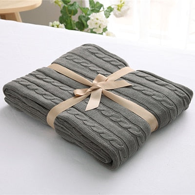 Cotton High Quality Blanket Handmade Soft Knitted