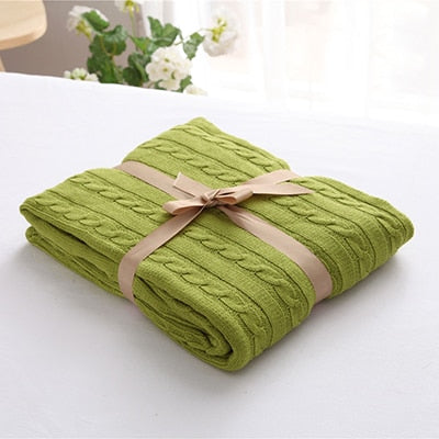 Cotton High Quality Blanket Handmade Soft Knitted