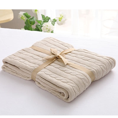 Cotton High Quality Blanket Handmade Soft Knitted